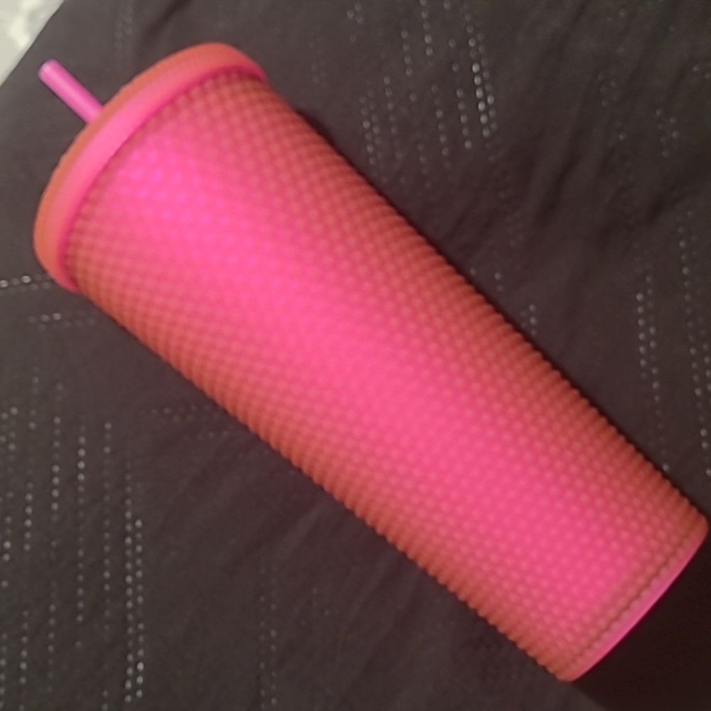 BNWT Starbucks Neon Pink Studded Tumbler - Picture 6 of 6